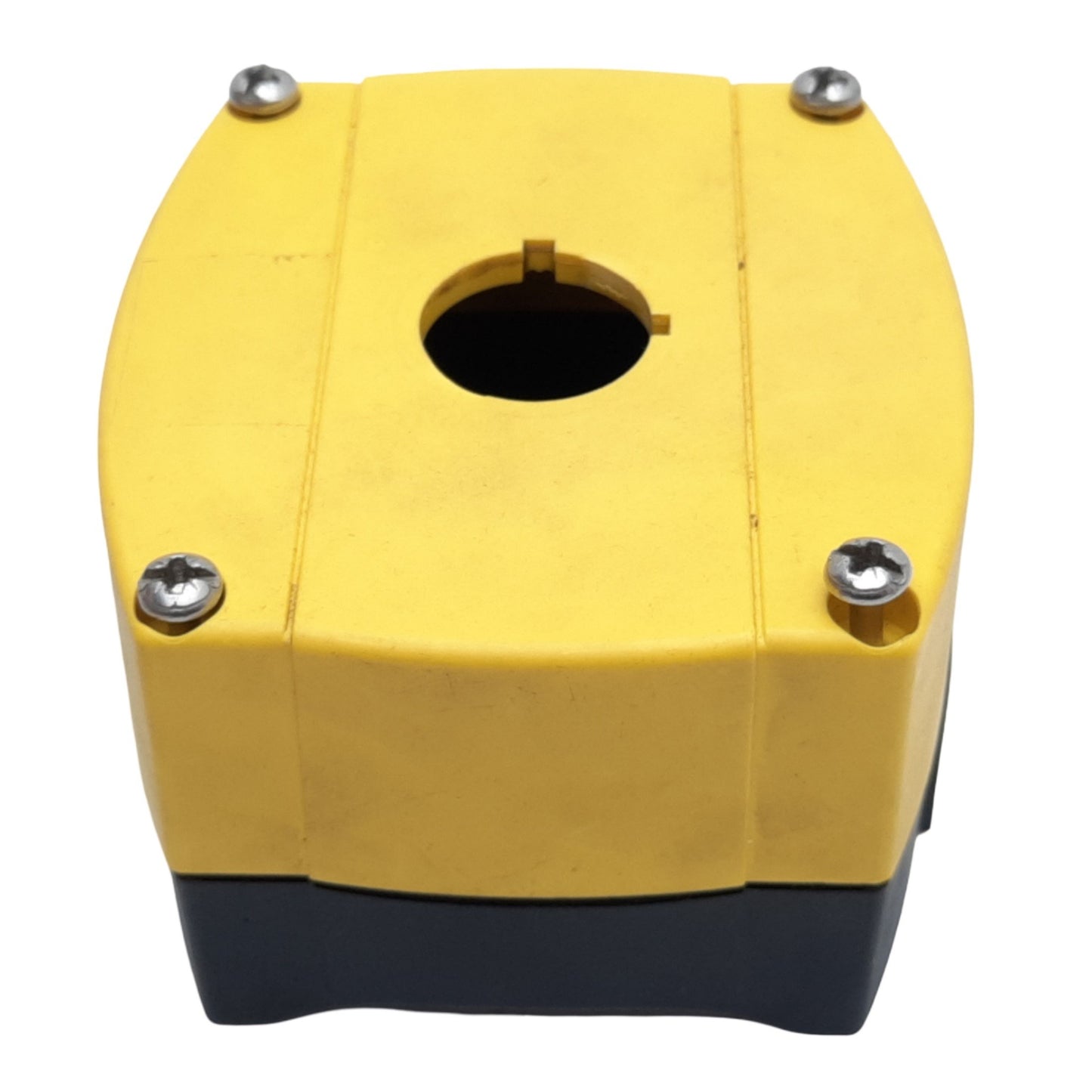 Used Allen Bradley 800F-1YP Push Button Enclosure ONLY, 1 Hole, I.D 58mm x 59mm ø22mm