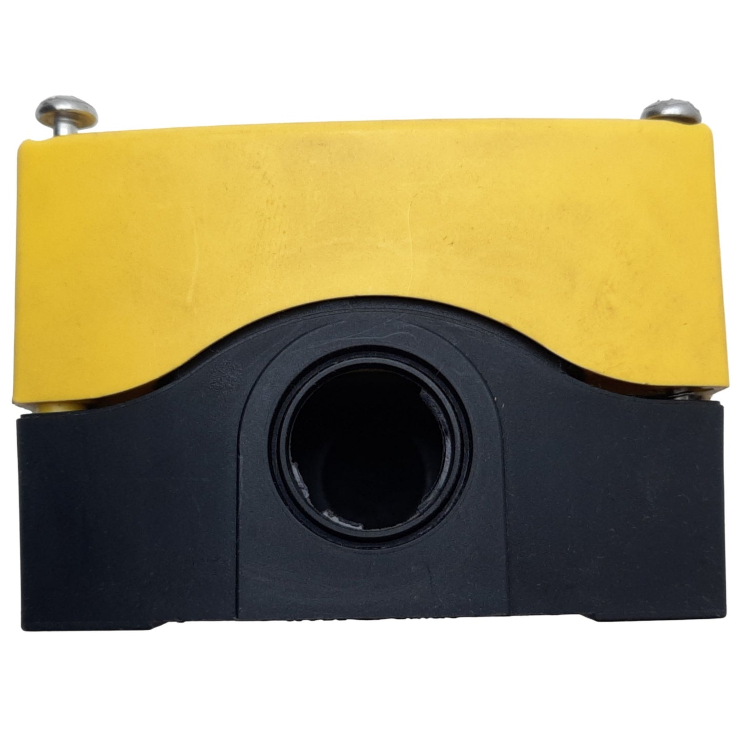 Used Allen Bradley 800F-1YP Push Button Enclosure ONLY, 1 Hole, I.D 58mm x 59mm ø22mm