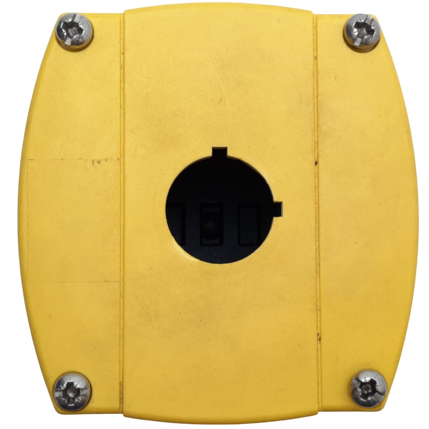 Used Allen Bradley 800F-1YP Push Button Enclosure ONLY, 1 Hole, I.D 58mm x 59mm ø22mm