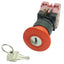 Used IDEC HW1B-X4F02-R Red Maintained Pushlock Key Reset Button ø22mm, 2NC, 600V, 10A