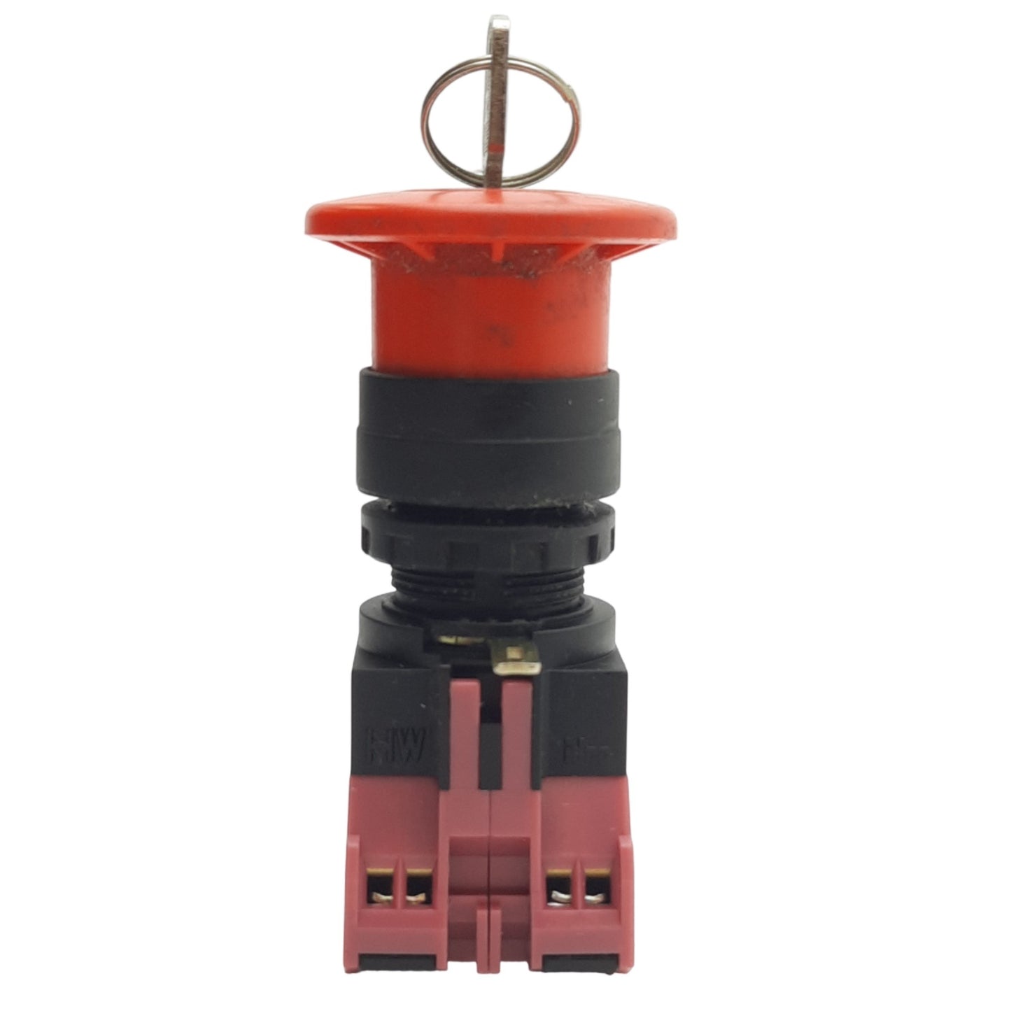 Used IDEC HW1B-X4F02-R Red Maintained Pushlock Key Reset Button ø22mm, 2NC, 600V, 10A