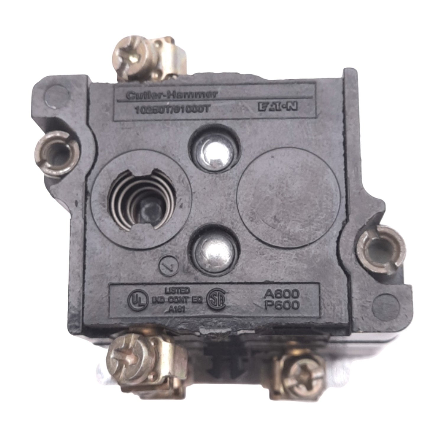 Used Eaton 10250T476C26-51 White Illuminated Pushbutton, 30mm, 1NC, 600VAC/250VDC Max