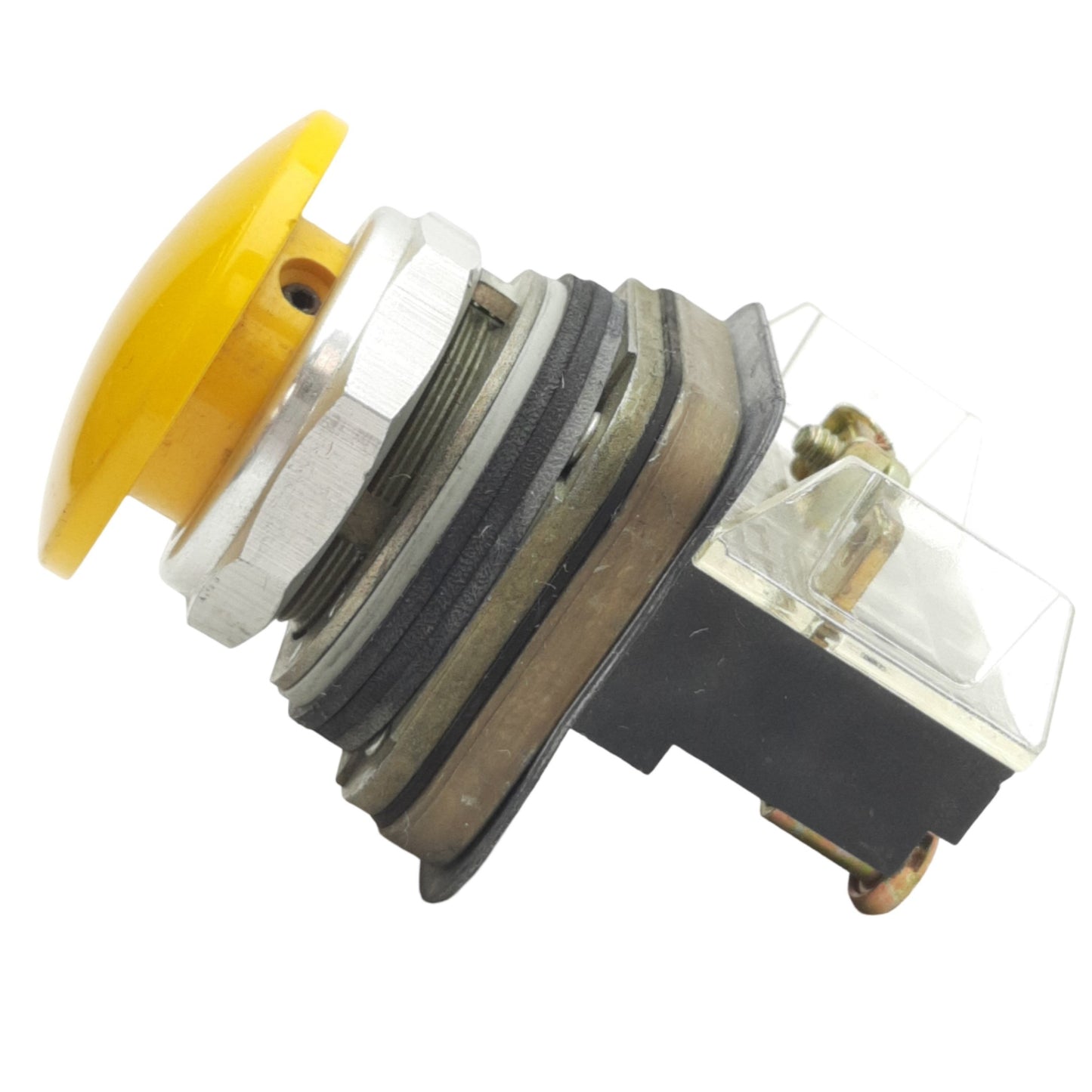 Used Allen Bradley 800T-D9D2 Yellow Mushroom Head Push Button ø30mm, 1NC, 600V, 10A