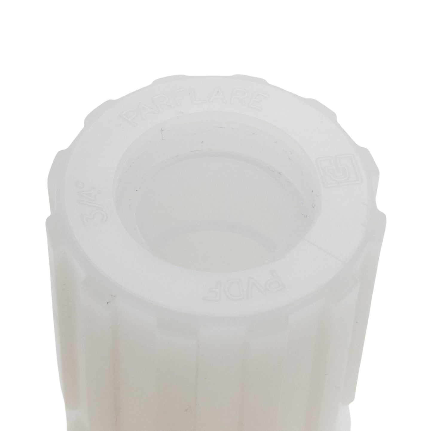 Used Parker FSC-12-PX Parflare PFA Tube Fitting, 3/4in Tube, Panel Mount, *PVDF Nut*