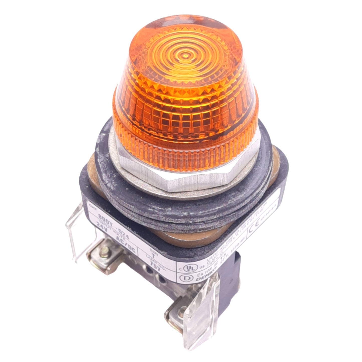 New – Open box Allen Bradley 800T-Q24A Amber Indicator Pilot Light, ø30mm, 24VAC/DC Lamp