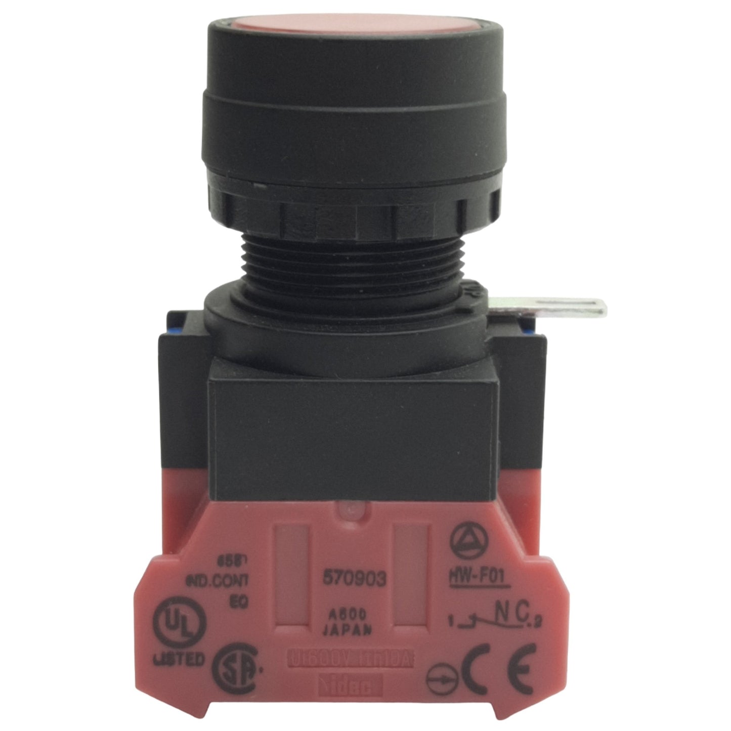 Used IDEC HW1L-M1F11QD-R-24V Red Momentary Illuminated Push Button ø22mm, 1NO+1NC