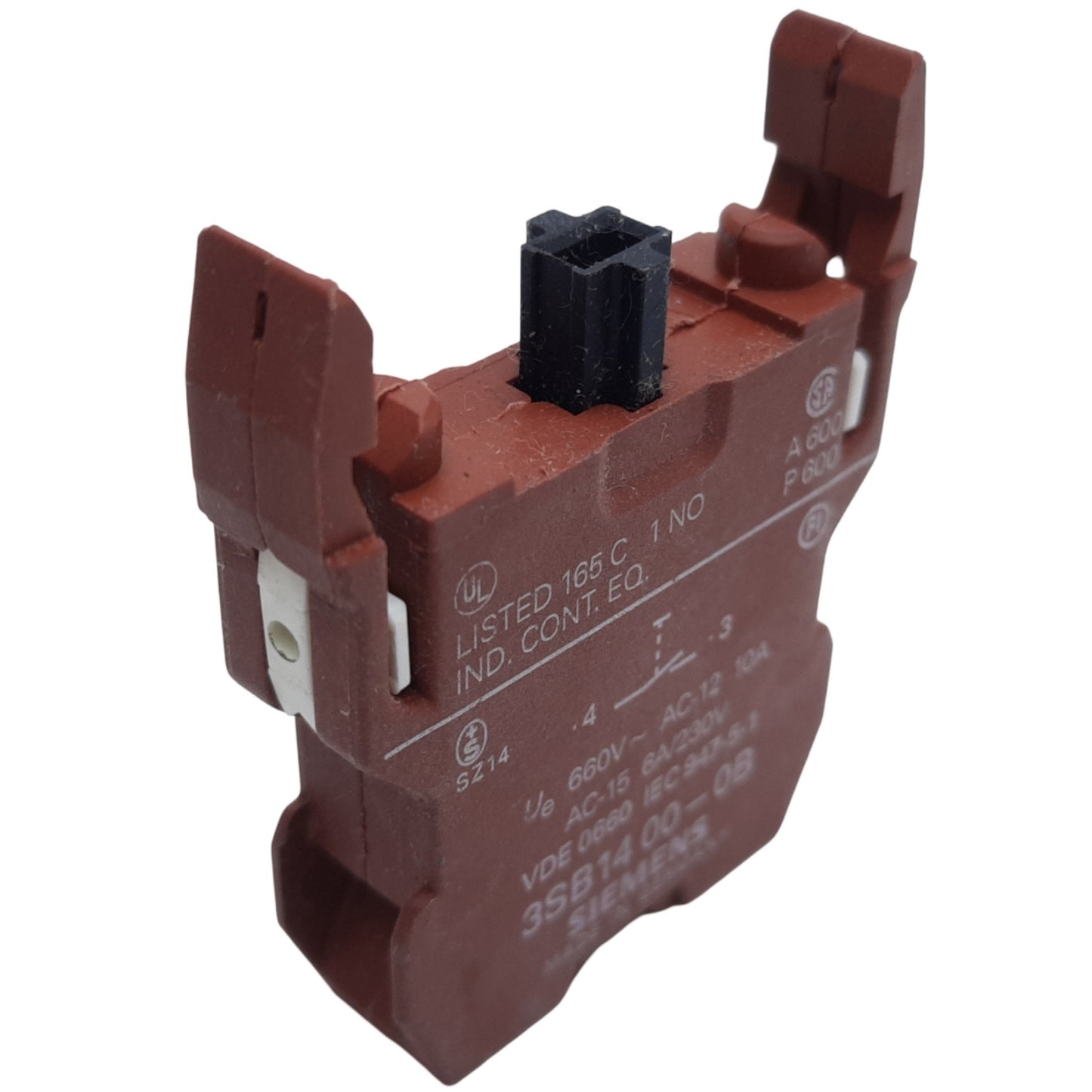 Used Lot of 5 Siemens 3SB14 00-0B Contact Block, 22-30mm, 1 N.O, 6A 230V AC