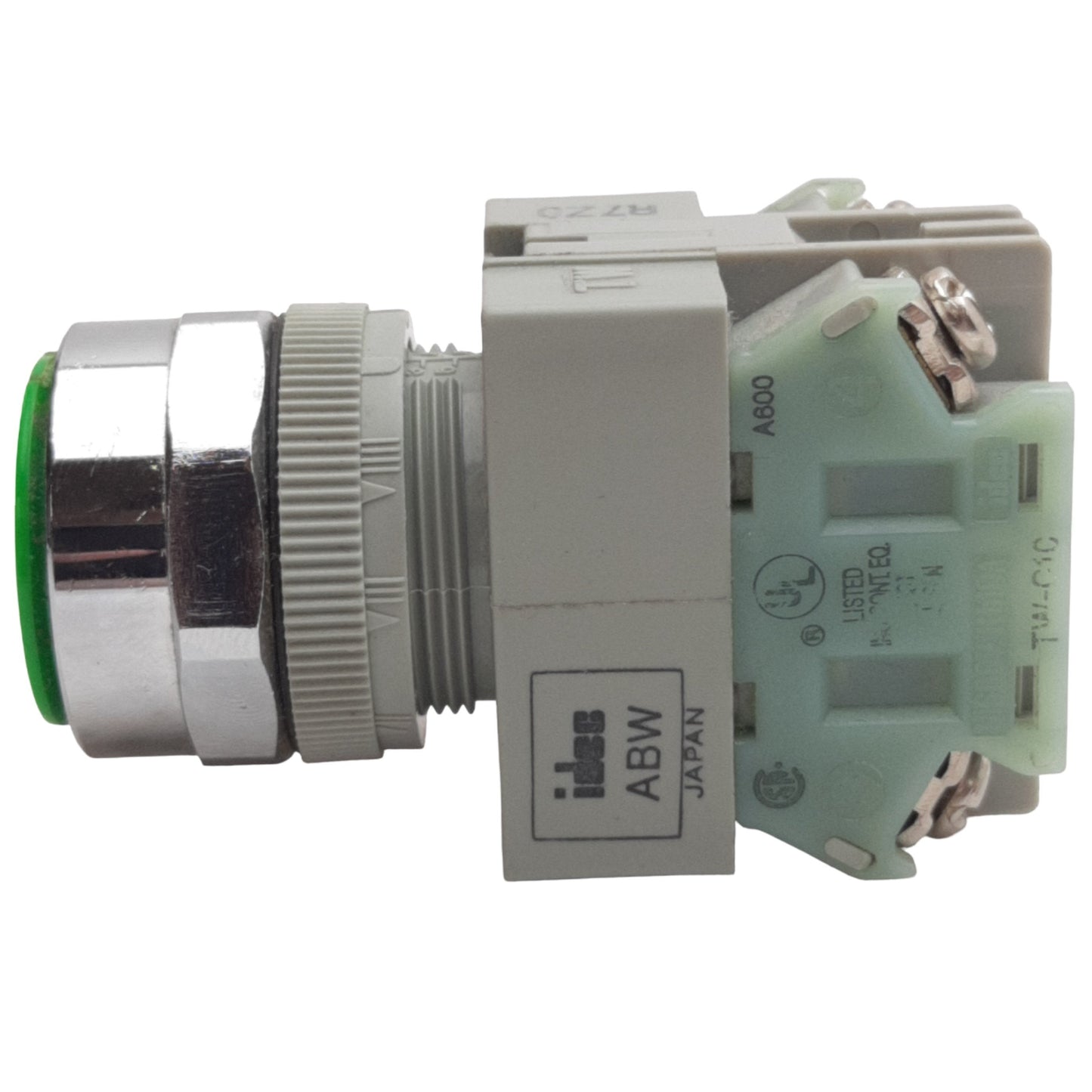 Used IDEC ABW120-G Green Momentary Push Button ø22mm, 2NO Contact, 600VAC/DC 10A Max