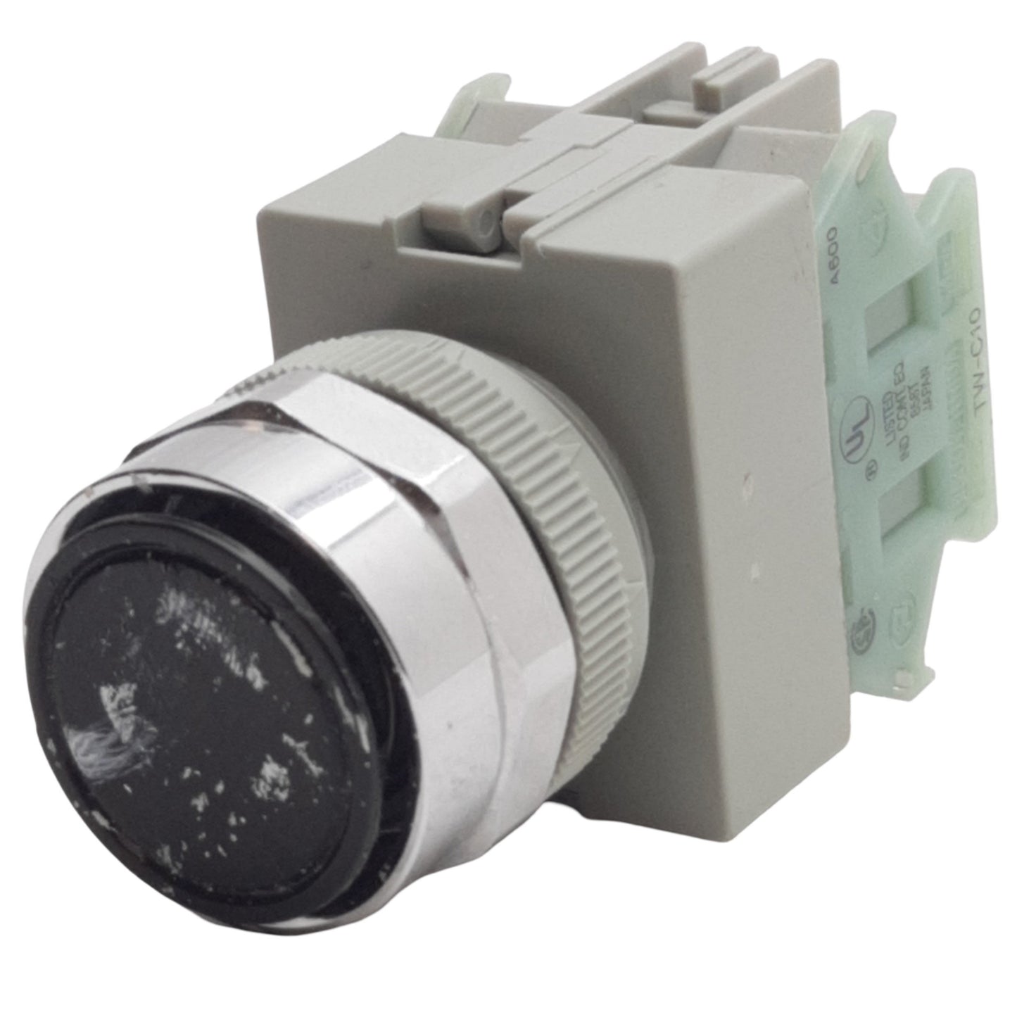 Used IDEC ABW120-B Black Momentary Push Button ø22mm, 2NO Contact, 600VAC/DC 10A Max