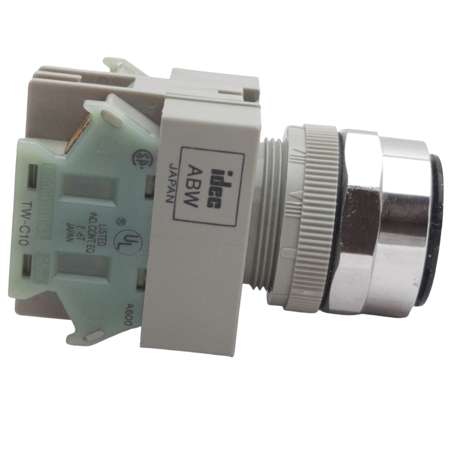 Used IDEC ABW120-B Black Momentary Push Button ø22mm, 2NO Contact, 600VAC/DC 10A Max