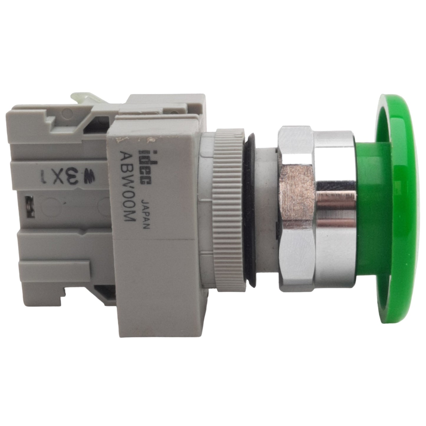 Used IDEC ABW410-G Green Momentary Push Button ø22mm, 1NO Contact, 600VAC/DC 10A Max