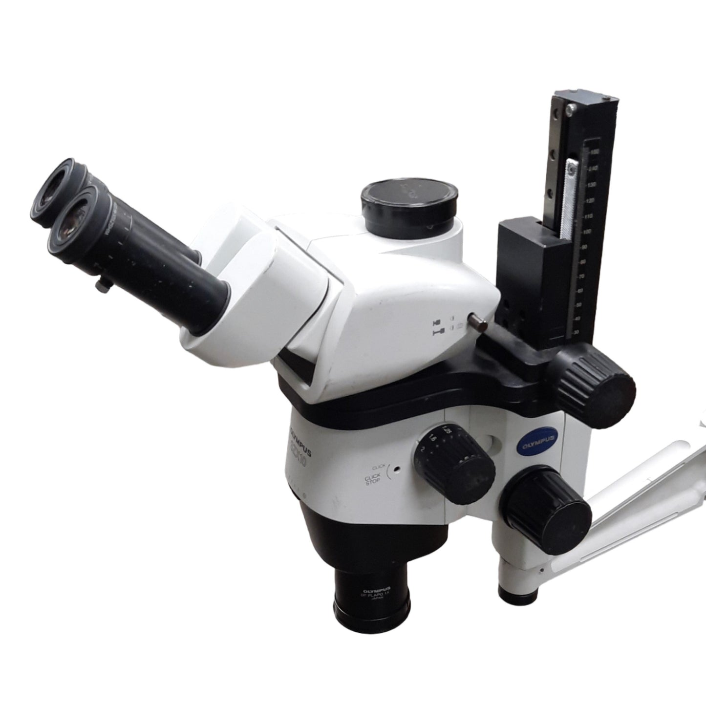 Used Olypmus SZX-10 Stereo Microscope With DFPLAPO1X-4 & EEPA Adjuster, 81mm WD