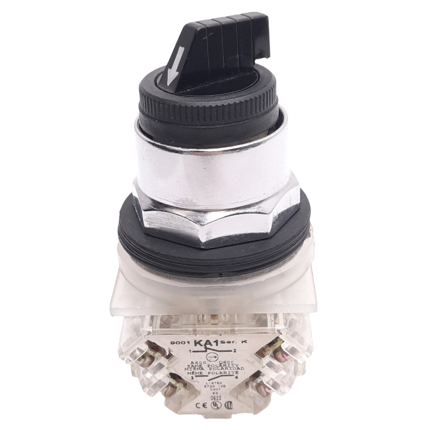 New – Open box Square D 9001SKS11BH2 Selector Switch, 2-Position Maintained, 30mm, 2NO 2NC 600V