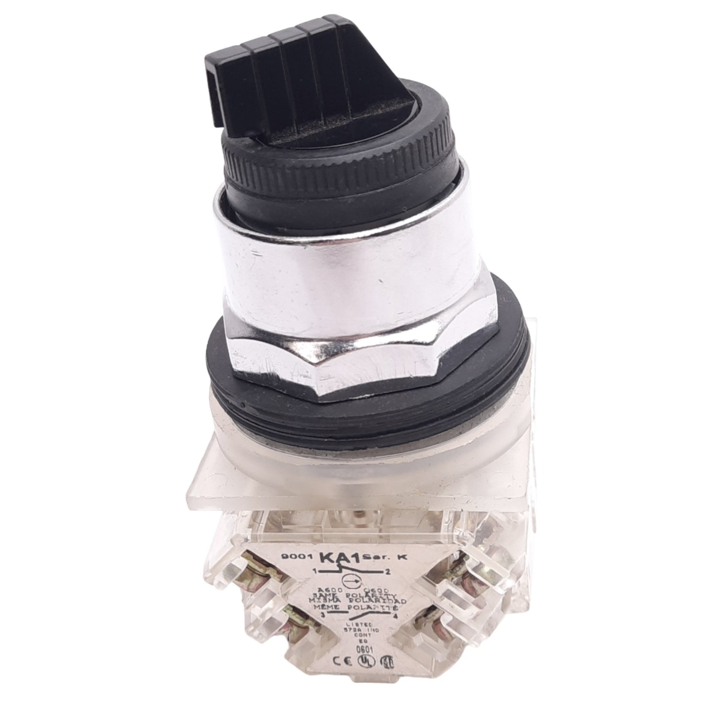 New – Open box Square D 9001SKS11BH2 Selector Switch, 2-Position Maintained, 30mm, 2NO 2NC 600V