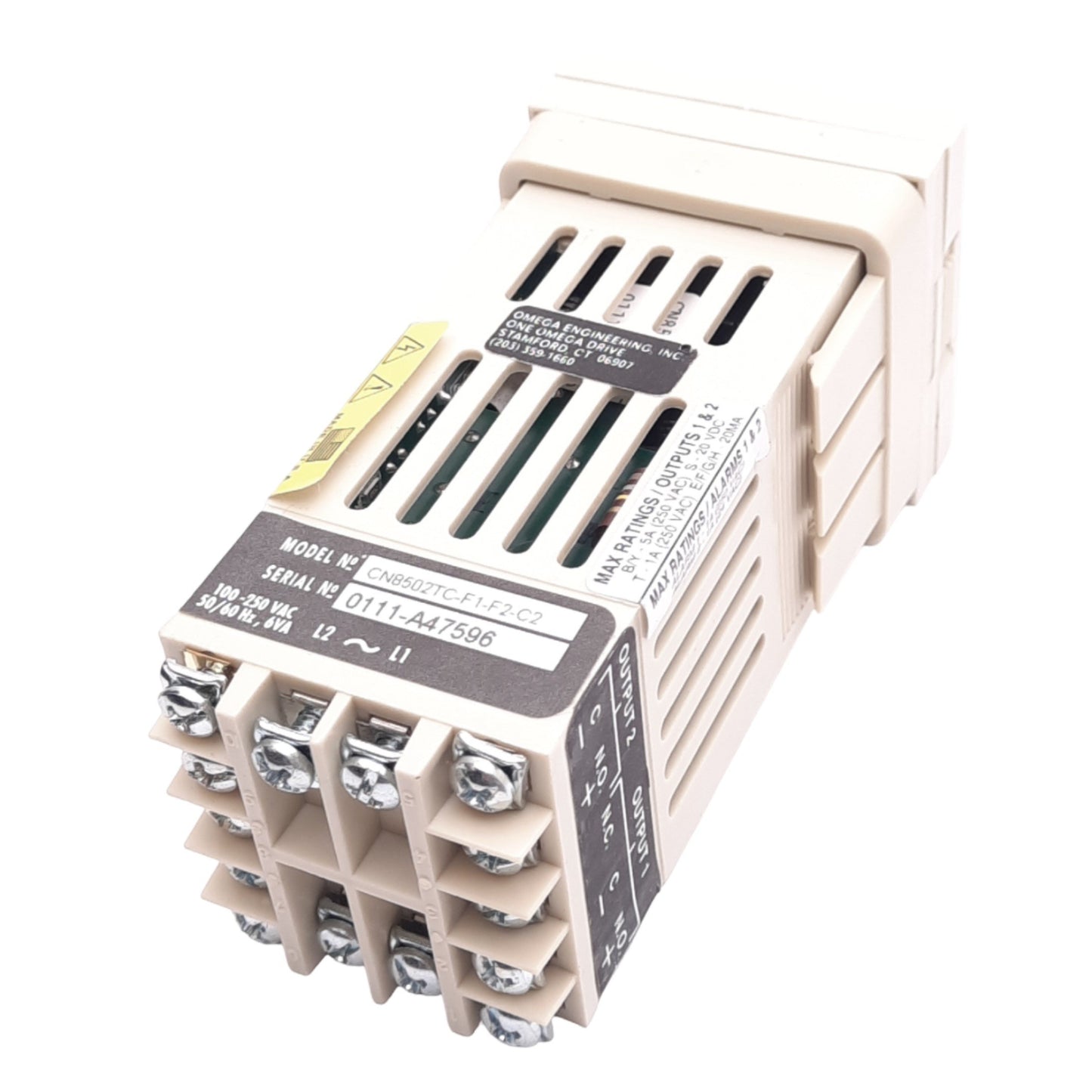 Used OMEGA CN8502TC-F1-F2-C2 Temperature Controller, 2-Output, 100-250VAC, 1/16 DIN