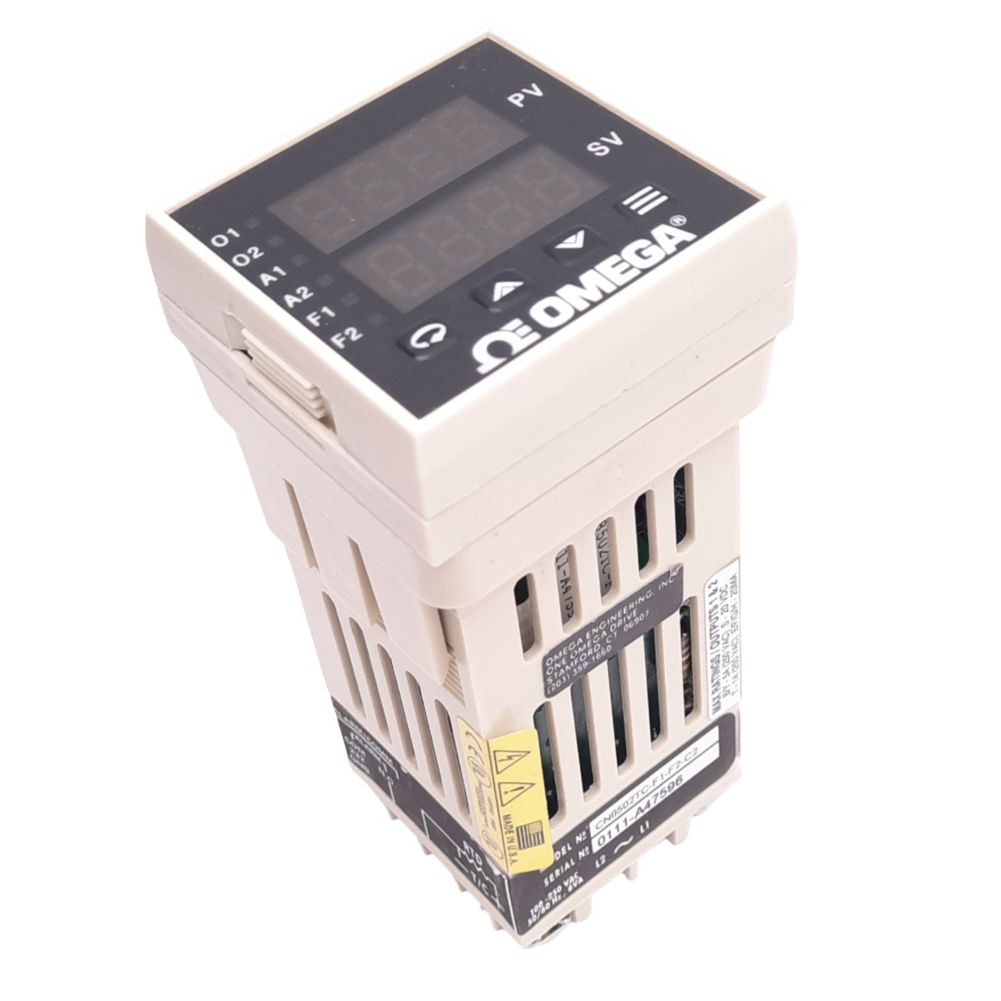Used OMEGA CN8502TC-F1-F2-C2 Temperature Controller, 2-Output, 100-250VAC, 1/16 DIN