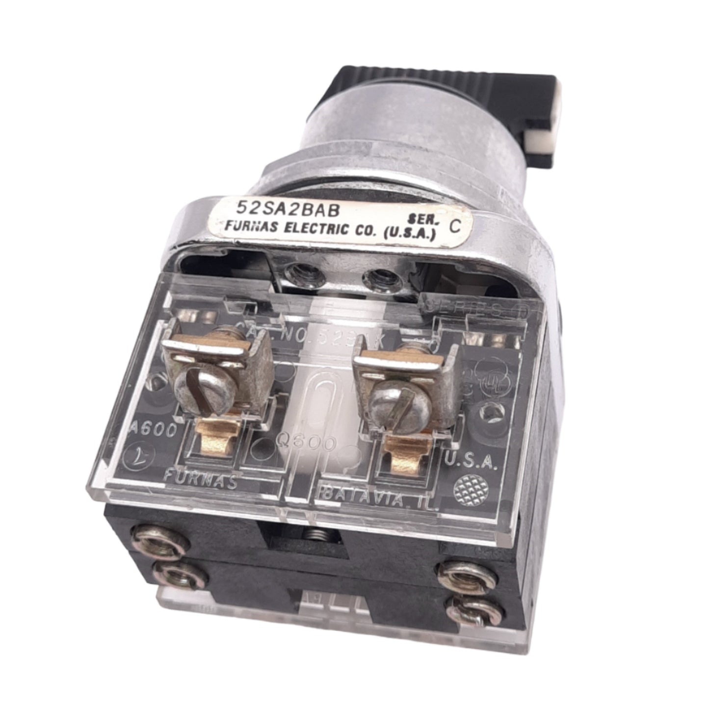 New – Open box Siemens 52SA2BAB Selector Switch, 3-Position Maintained, 30mm, 2NO, 600V 10A Max