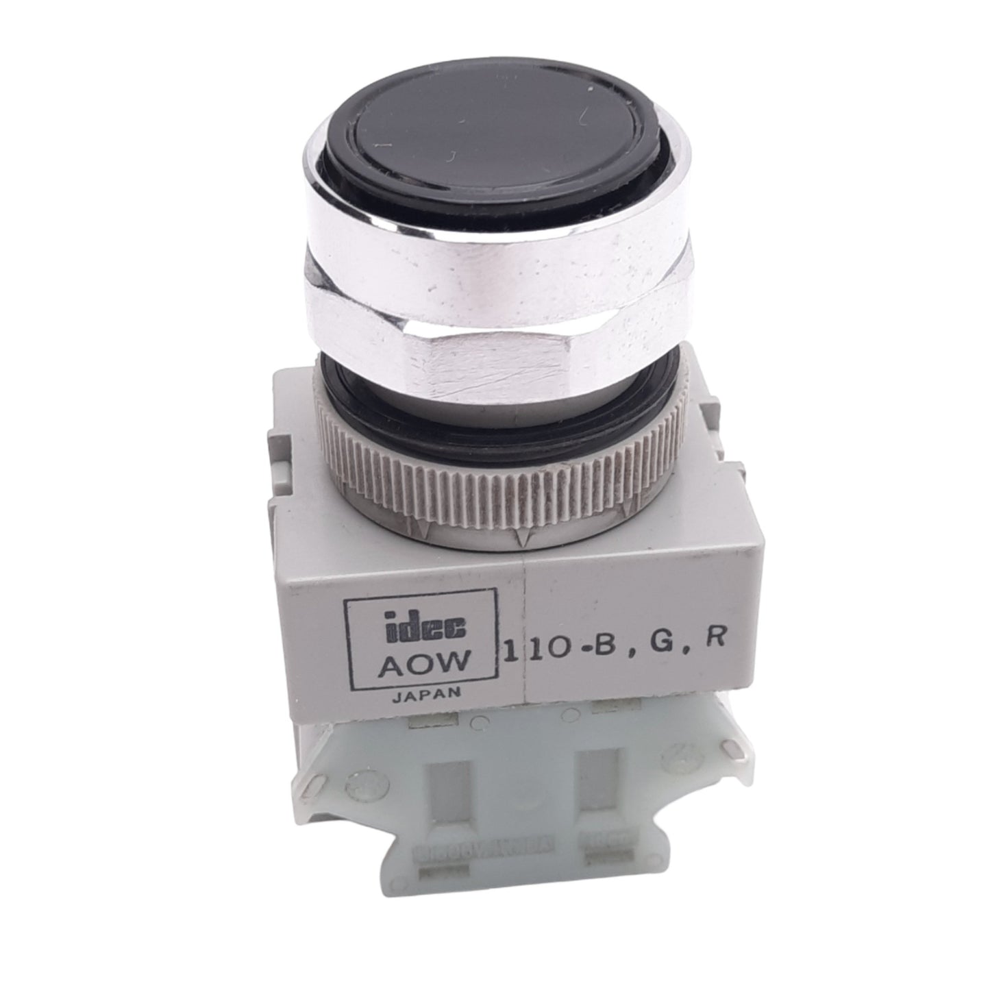 Used IDEC AOW110-B Black Maintained Pushbutton, 2-Position, 22mm, 1NO, 600V 10A Max