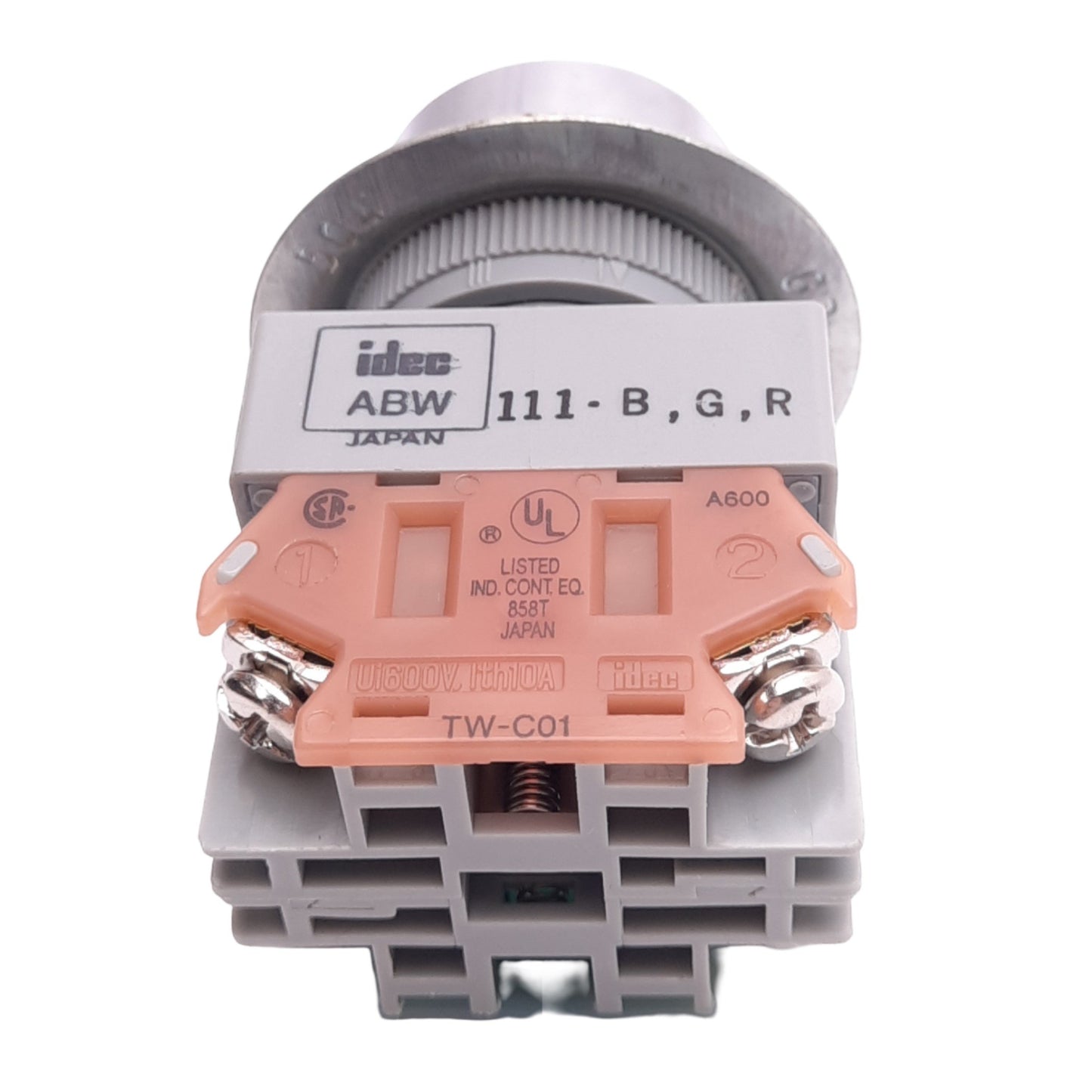 Used IDEC ABW111-G Green Momentary Pushbutton, ø22mm, 1NO 1NC, 600V 10A Max
