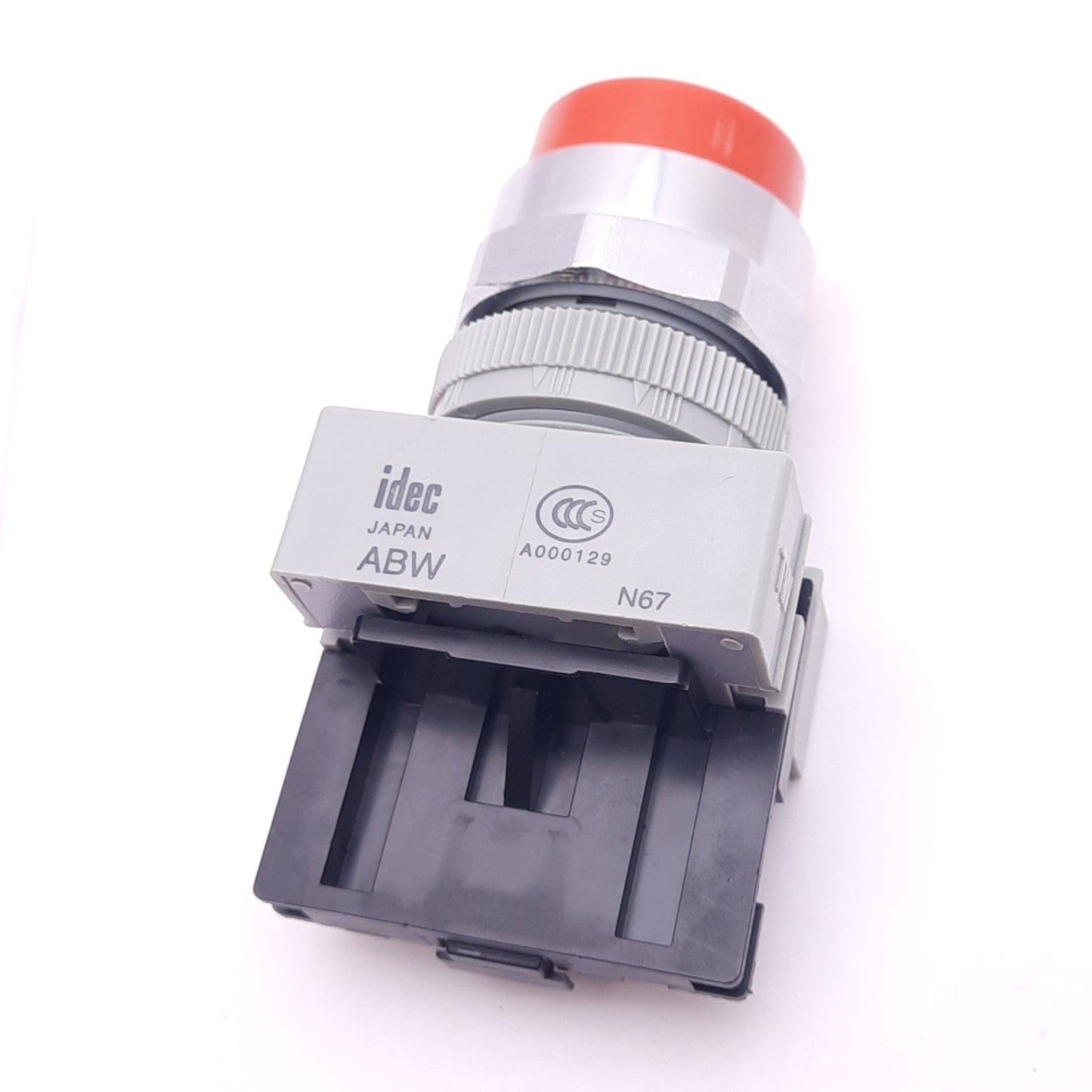 Used IDEC ABW120N-R Red Extended Momentary Pushbutton, ø22mm, 600VAC/DC 10A Max