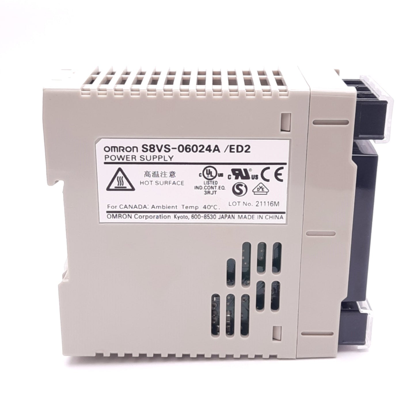New – Open box Omron S8VS-06024A Power Supply, 100-240VAC 1.7A In, 24VDC 2.5A Out, 60W Max