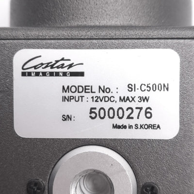 Used Costar SI-C500N Machine Vision Camera, 1/3" Color CCD, 768x494, 470TVL, 12VDC