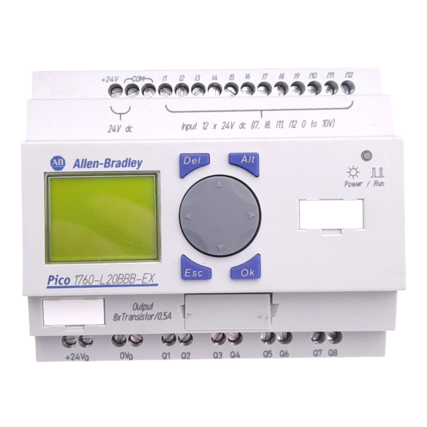 Used Allen Bradley 1760-L20BBB-EX PLC Pico Controller, 20-Point, 12DI 8TO, 24VDC