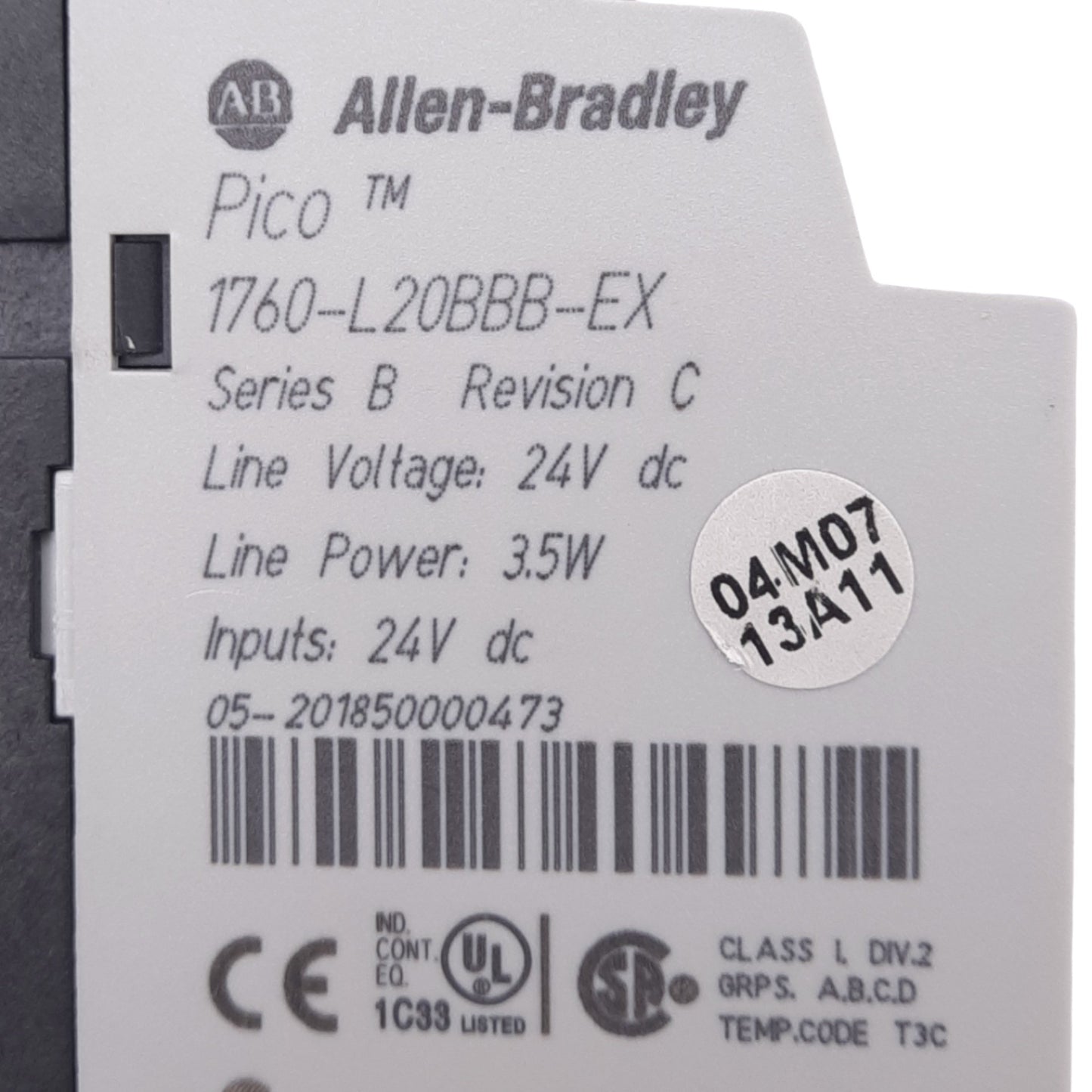 Used Allen Bradley 1760-L20BBB-EX PLC Pico Controller, 20-Point, 12DI 8TO, 24VDC