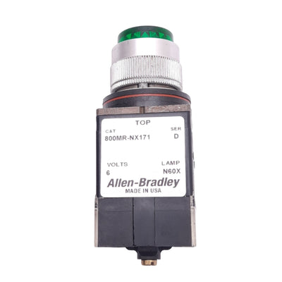 Used Allen Bradley 800MR-NX171 Green Illuminated Pushbutton, ø22mm, 2NO, 300VAC Max