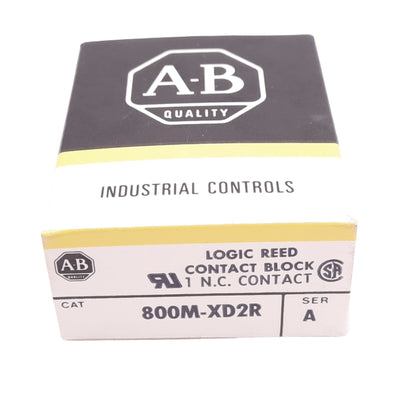New Allen Bradley 800M-XD2R Logic Reed Contact Block, 1NC, 22mm, 150VAC/30VDC