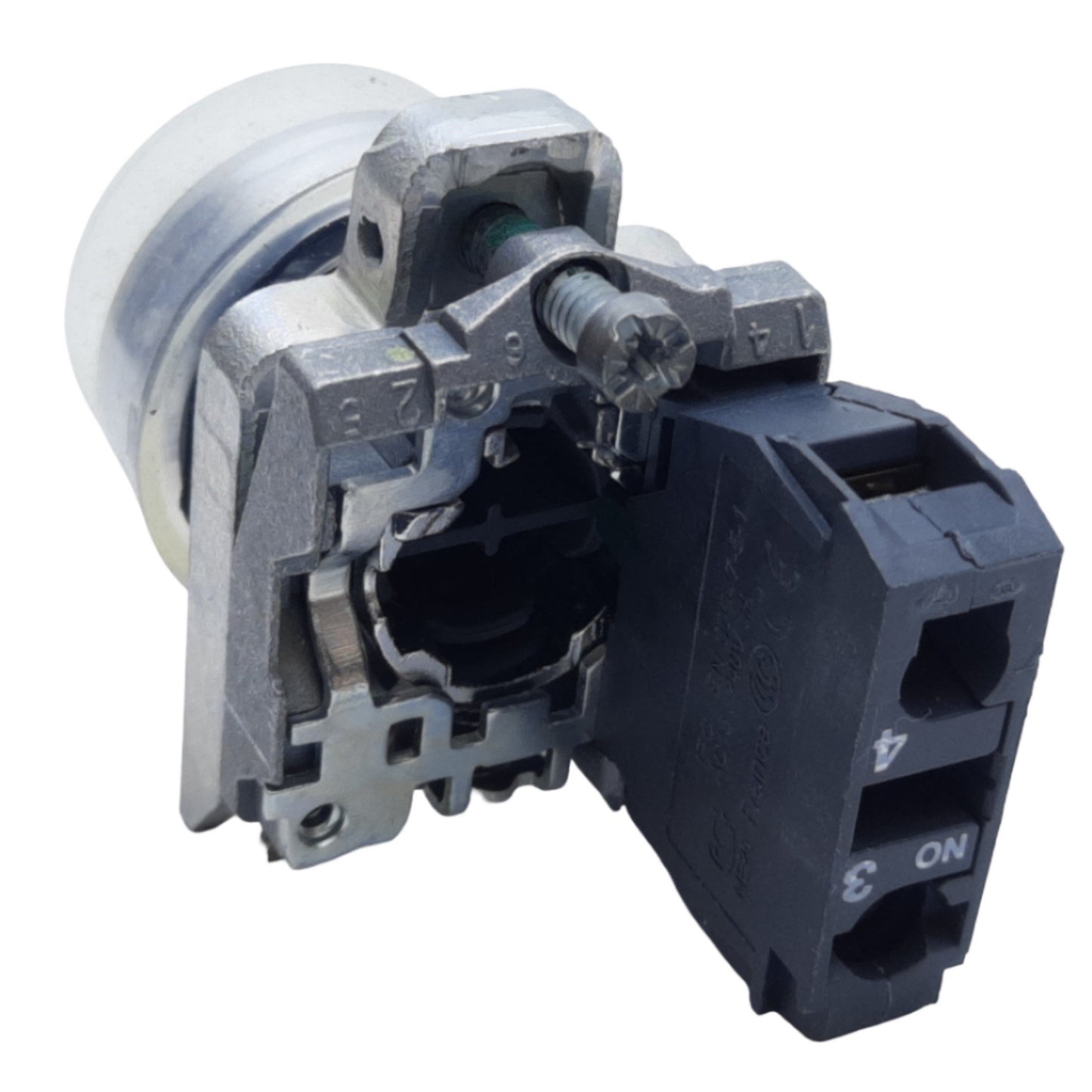 Used Schneider Electric XB4VP31 Harmony XB4 Push Button w/ Clear Boot 1NO 22mm 240VAC