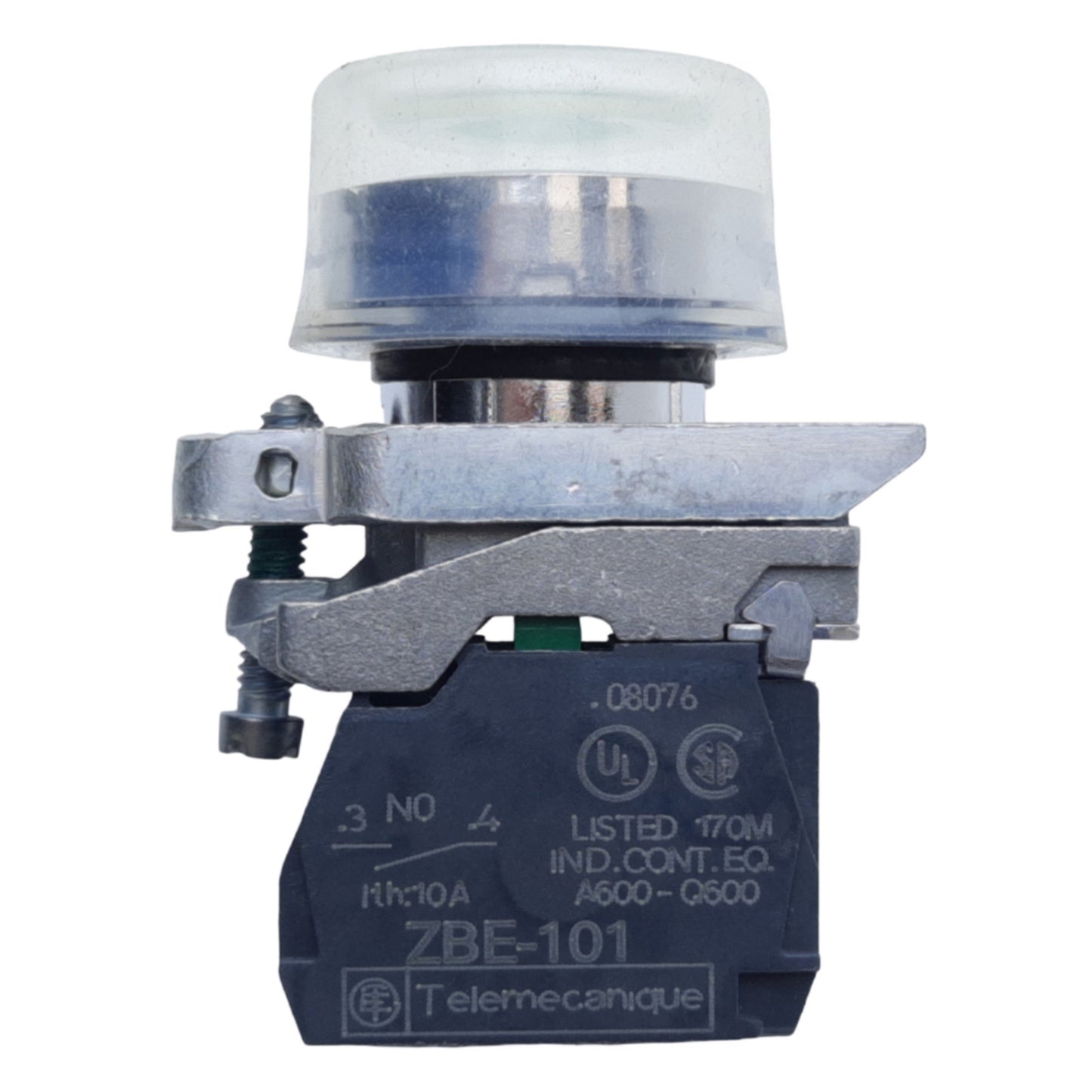 Used Schneider Electric XB4VP31 Harmony XB4 Push Button w/ Clear Boot 1NO 22mm 240VAC