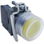 Used Schneider Electric XB4BP51 Harmony Pushbutton w/ Clear Boot, 1NO 22mm, 3A 240VAC