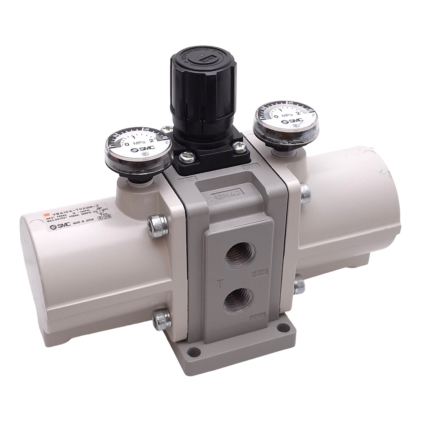 Used SMC VBA10A-T02GN-Z Booster Regulator 2x Boost, 15-145psi IN, 290psi Out, 1/4NPTF