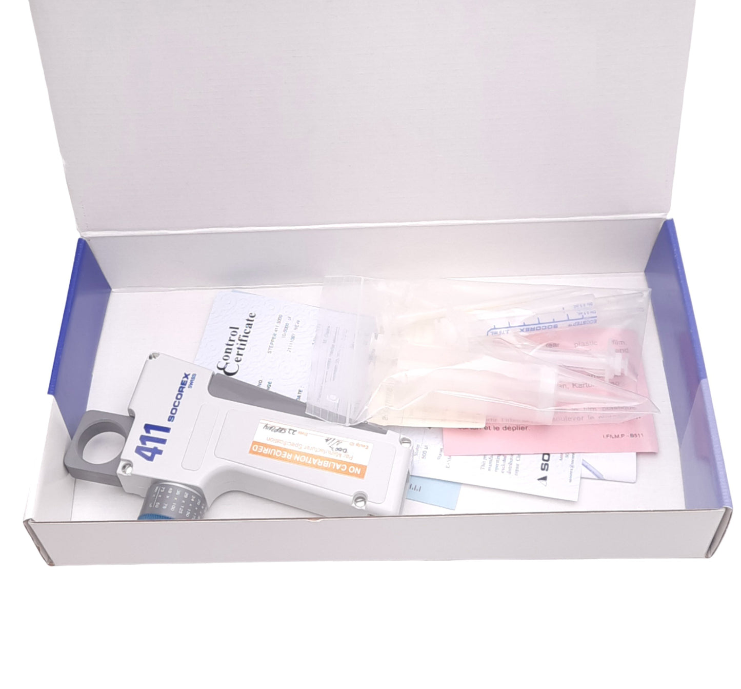 New Socorex 411.5000 Stepper 411 Adjustable Repeater Pipette, 10µL to 5mL Ecostep