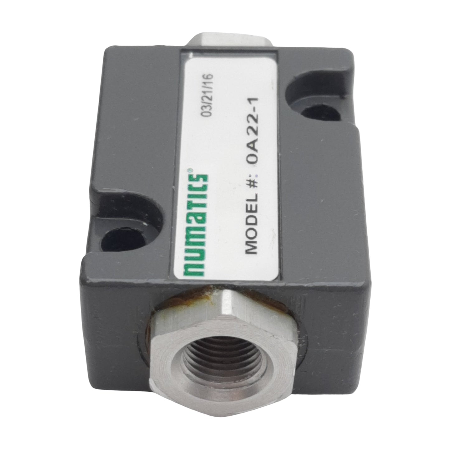 Used Numatics 0A22-1 Shuttle Valve, 2-Way, 1/8in NPT, 1.5-80psig, 14.3scfm