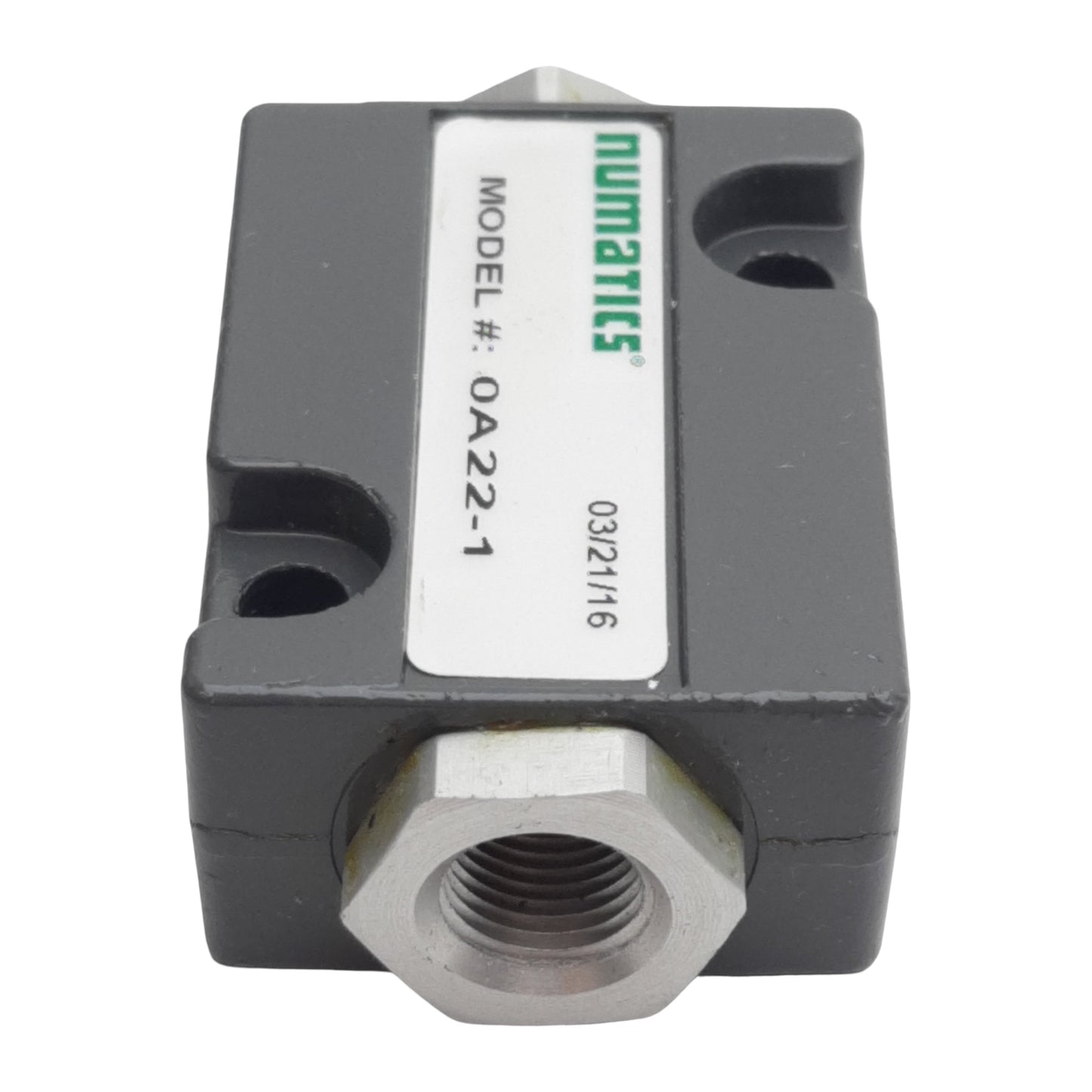 Used Numatics 0A22-1 Shuttle Valve, 2-Way, 1/8in NPT, 1.5-80psig, 14.3scfm