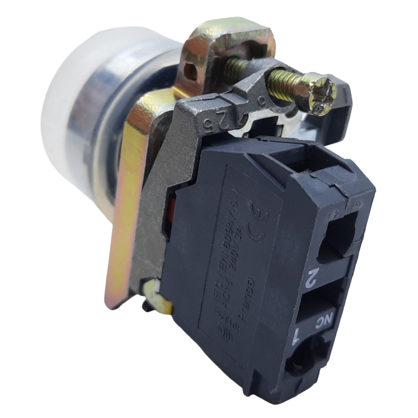 Used Schneider Electric XB4BP42 Harmony XB4 Push Button w/ Clear Boot 1NC 22mm 240VAC