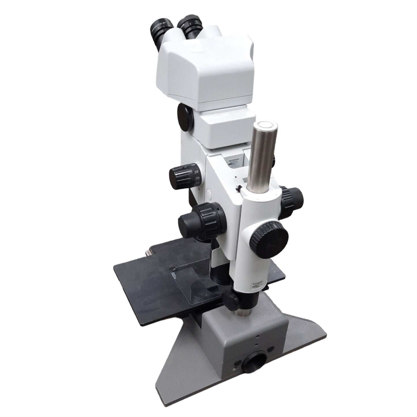 Used Olympus SZX12 Microscope W/ Beam Splitter SZX-BS & Leeds Base *Cracked Slide*