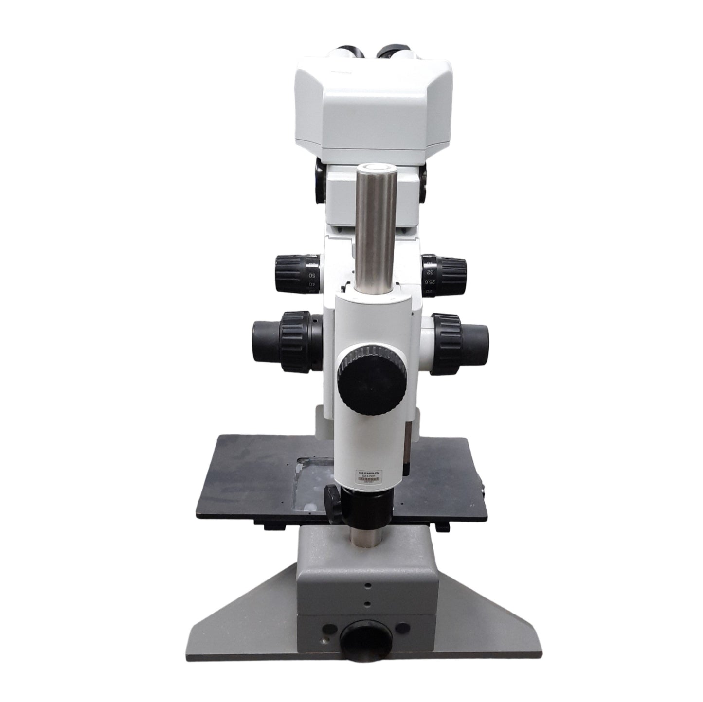Used Olympus SZX12 Microscope W/ Beam Splitter SZX-BS & Leeds Base *Cracked Slide*