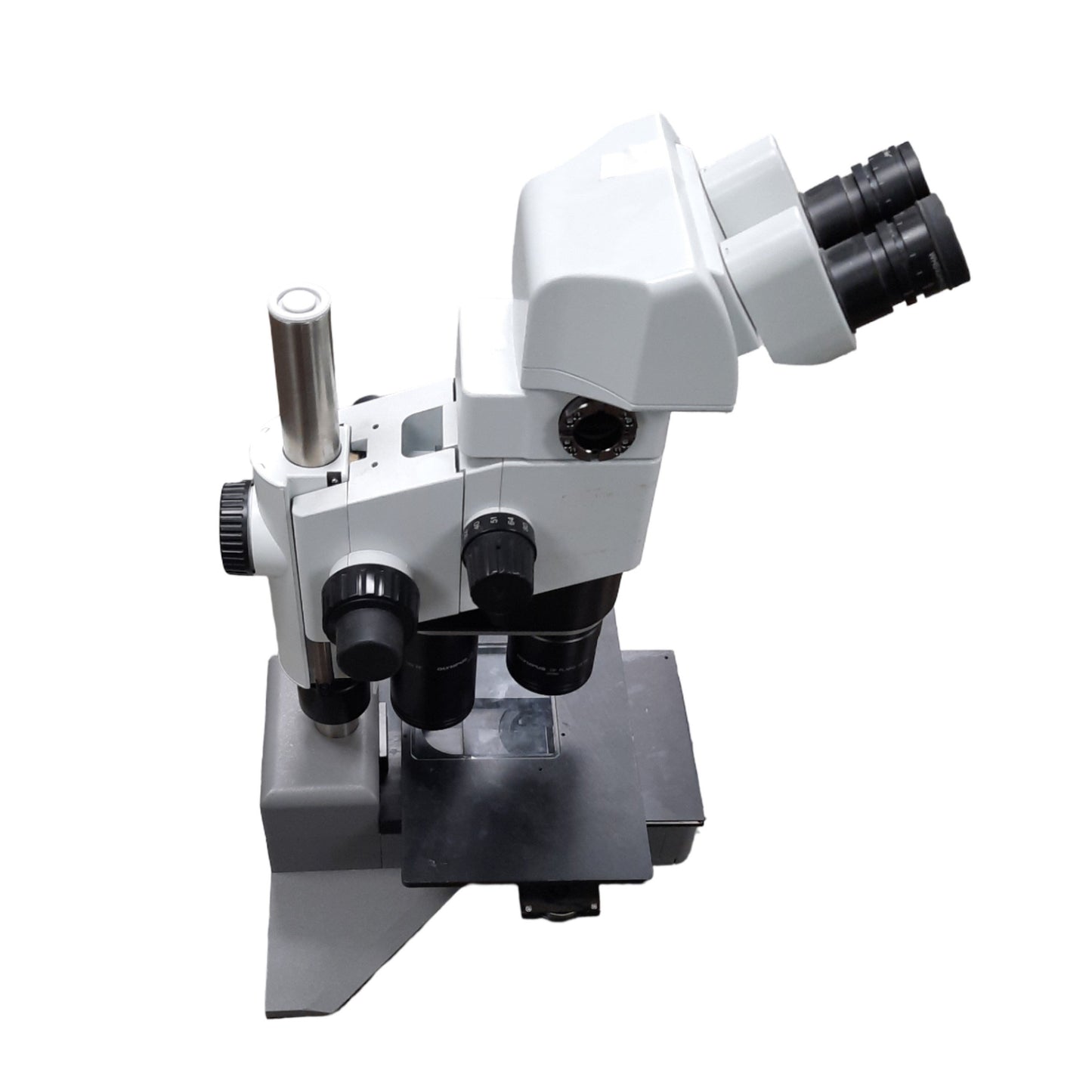 Used Olympus SZX12 Microscope W/ Beam Splitter SZX-BS & Leeds Base *Cracked Slide*