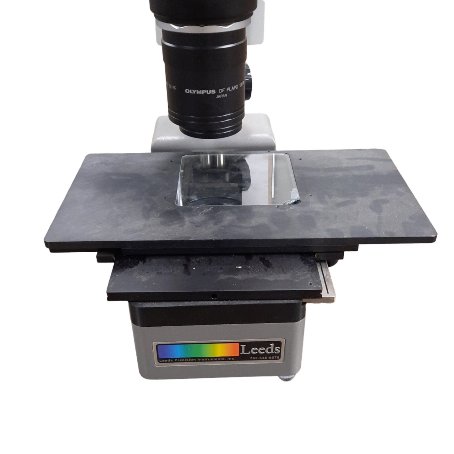 Used Olympus SZX12 Microscope W/ Beam Splitter SZX-BS & Leeds Base *Cracked Slide*
