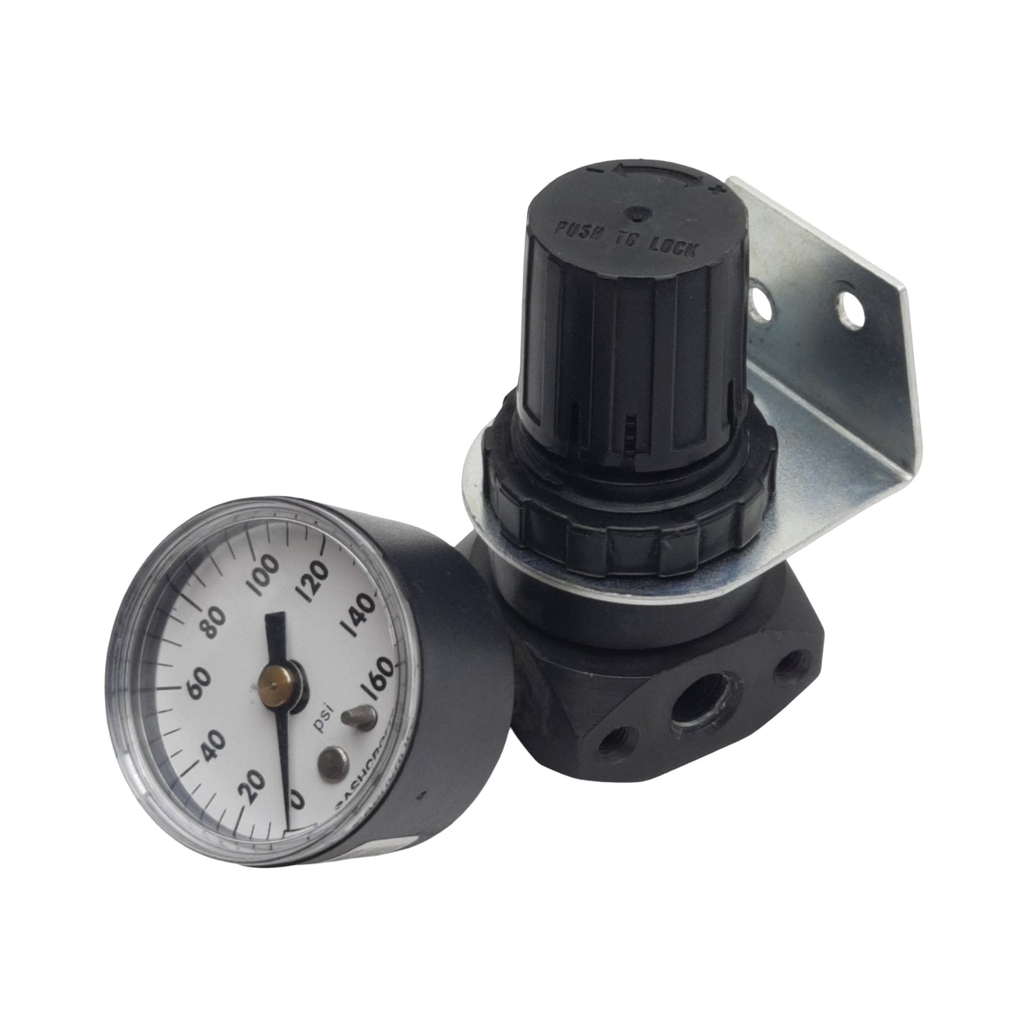 Used Numatics R12R-01G Pressure Regulator, 1/8in NPTF, 0-125psig, w/ 0-160psi Gauge
