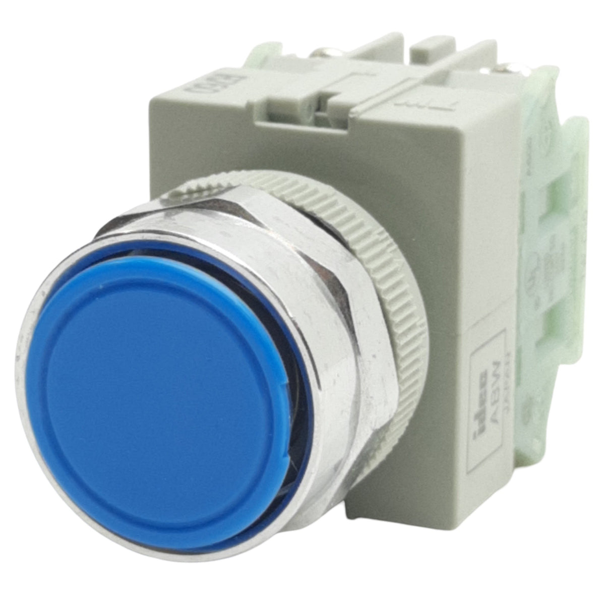 Used IDEC ABW120-S Blue Momentary Flush Push Button ø20mm, 2NO, 600VAC/DC 10A