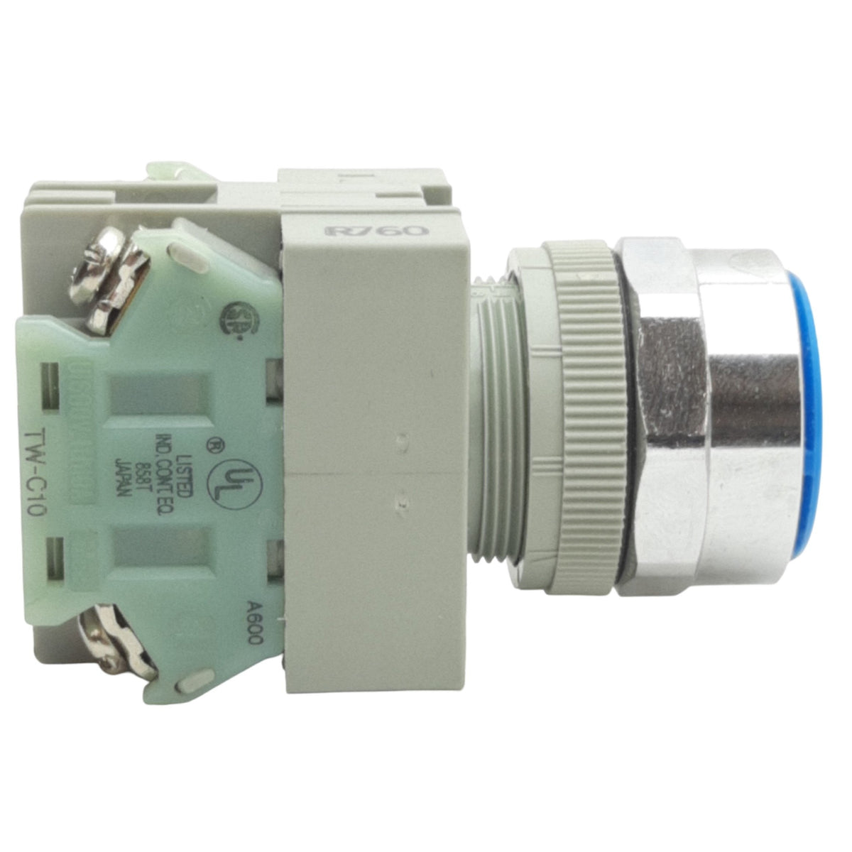 Used IDEC ABW120-S Blue Momentary Flush Push Button ø20mm, 2NO, 600VAC/DC 10A