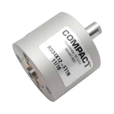 Used Compact RD34X12-FTTM Pneumatic Cylinder, ø3/4in Bore, 1/2in Stroke, #10-32