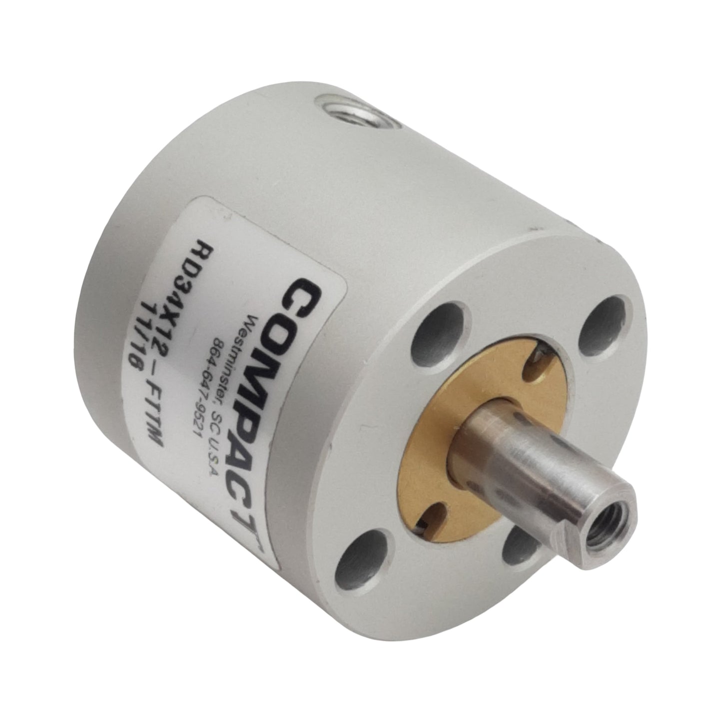 Used Compact RD34X12-FTTM Pneumatic Cylinder, ø3/4in Bore, 1/2in Stroke, #10-32