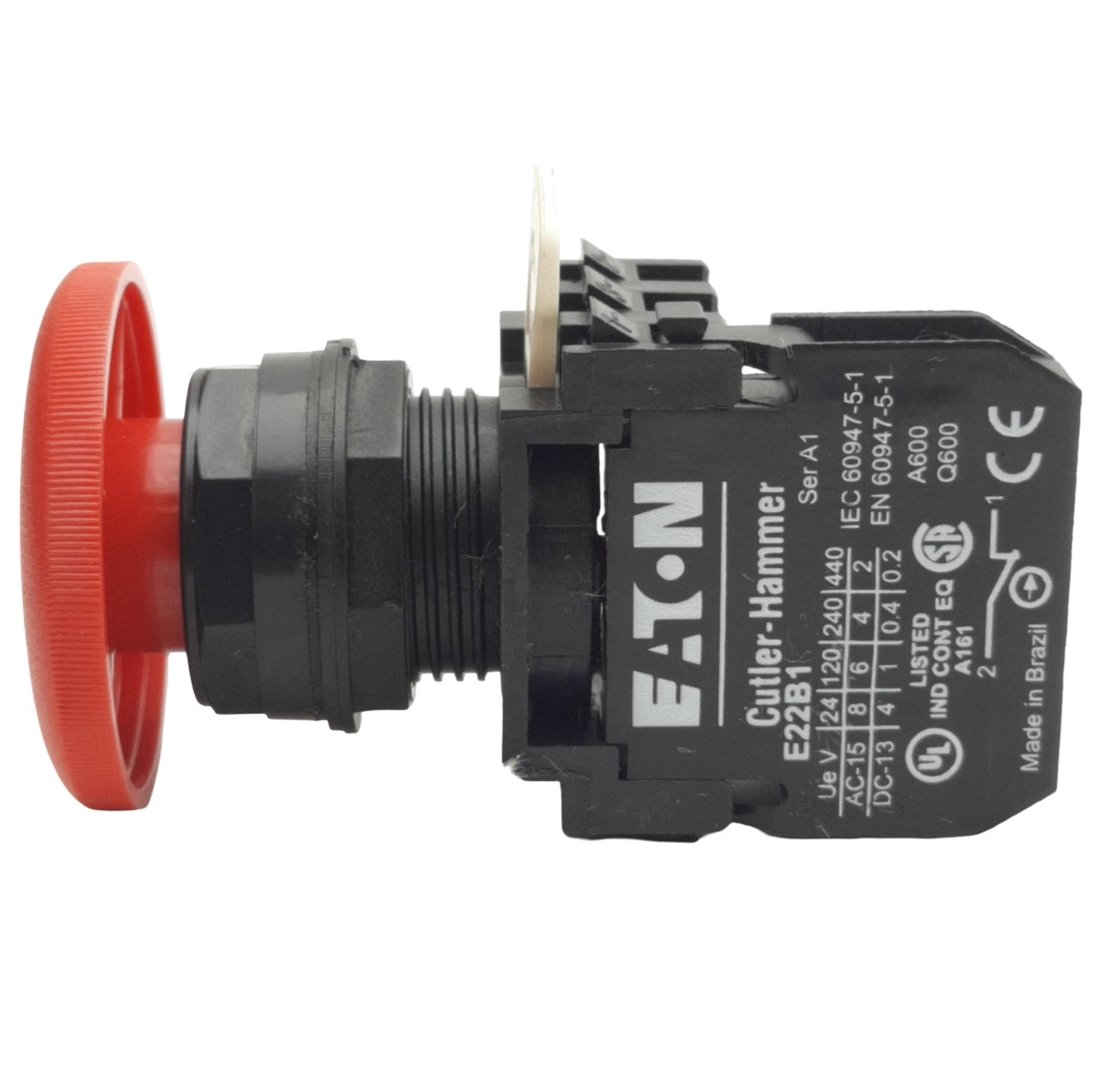 Used Eaton M22S-DP-R-K01 Red Mushroom Head Push Button ø22.5mm, 1NC, 440V Max