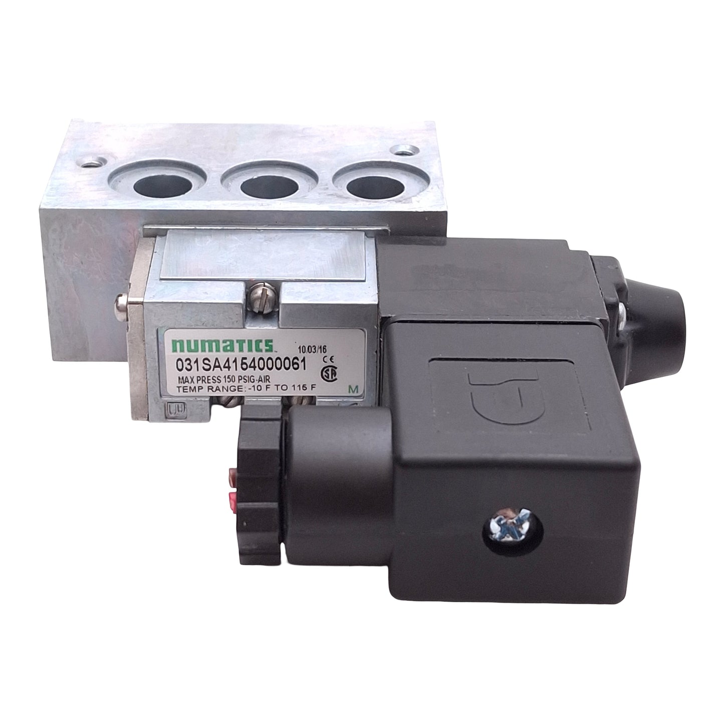 Used Numatics 031SA4154000061 Solenoid Valve, 2-Position 4-Way, 150psig, 24VDC Coil