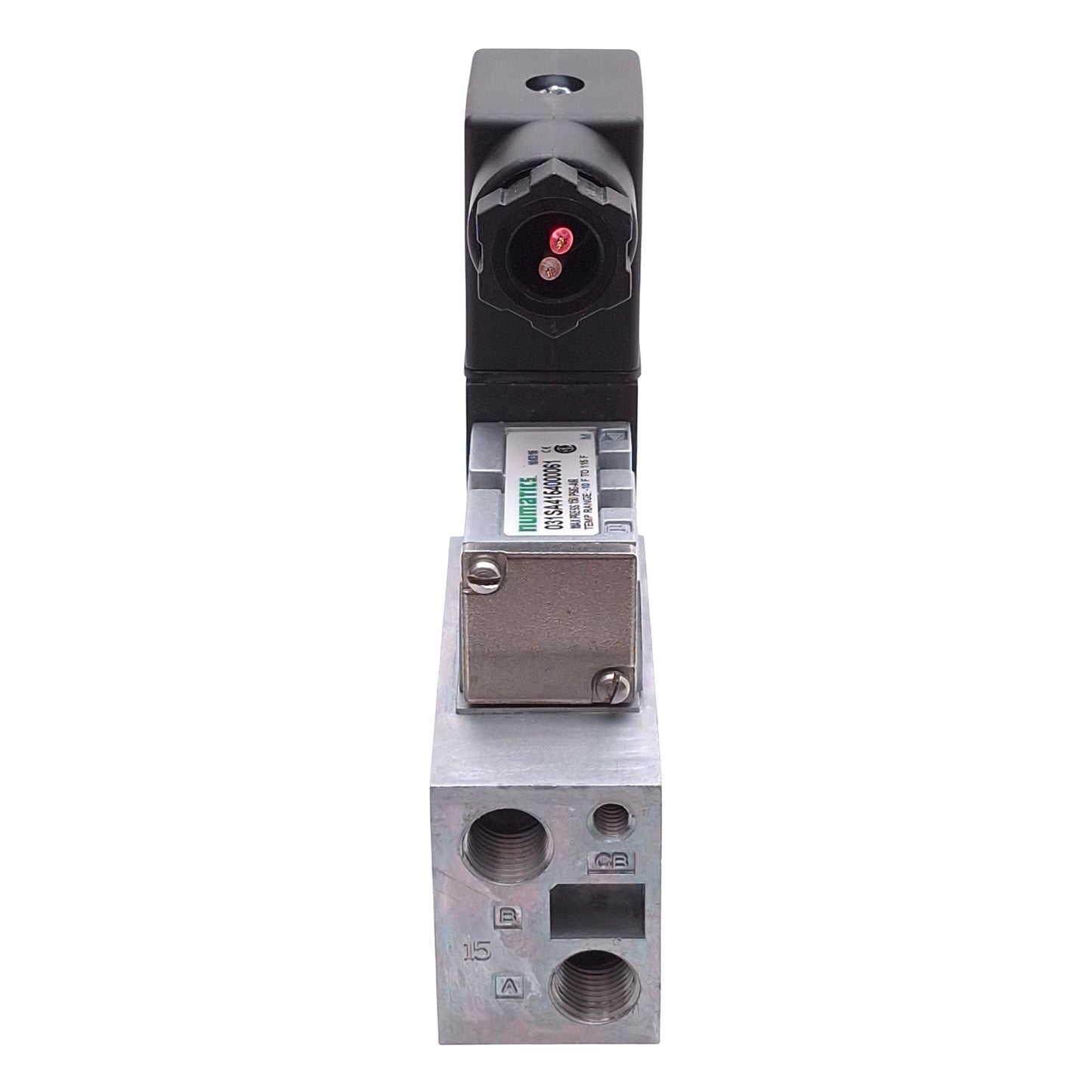 Used Numatics 031SA4154000061 Solenoid Valve, 2-Position 4-Way, 150psig, 24VDC Coil